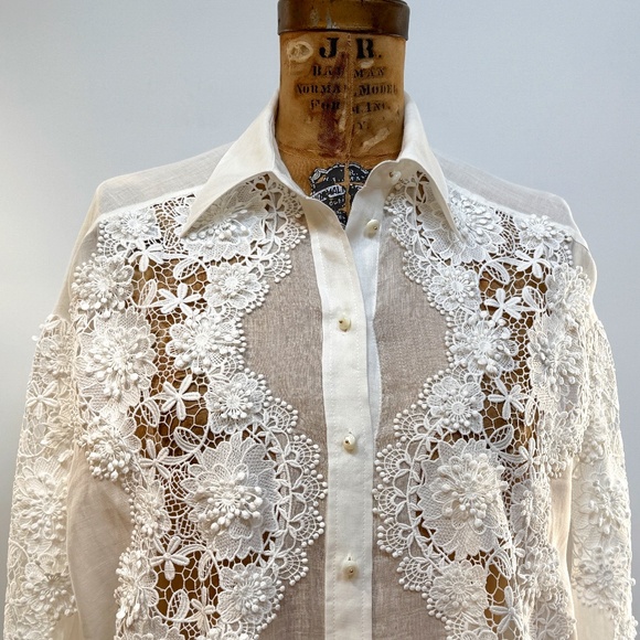 Zimmermann Halliday Lace Flower Shirt Small size 1 - Picture 12 of 16